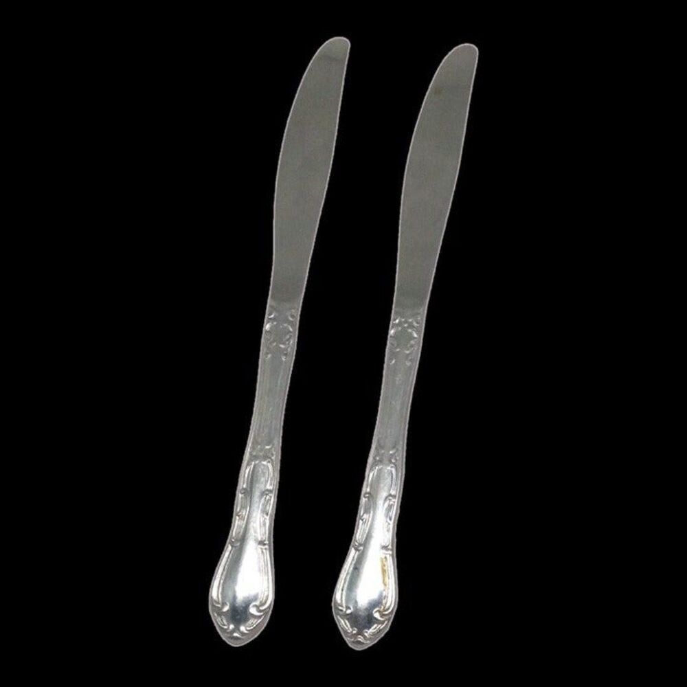 Frank Smith Stainless Steel FSS11 Dinner Knife-Japan-Electro Plated-Vintage-2 Pc